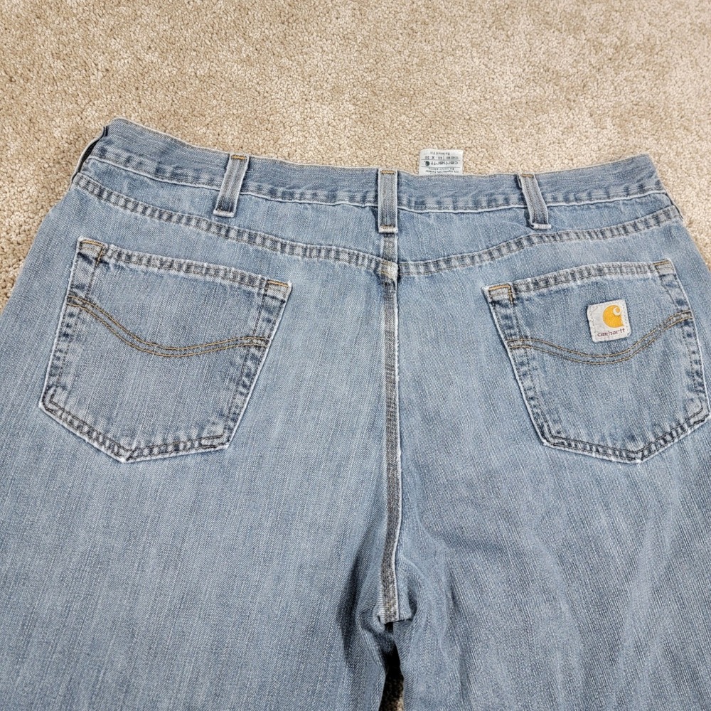 Carhartt Men's Relaxed Fit Jeans Denim Pants Light Wash Classic 40x30 - Picture 6 of 7